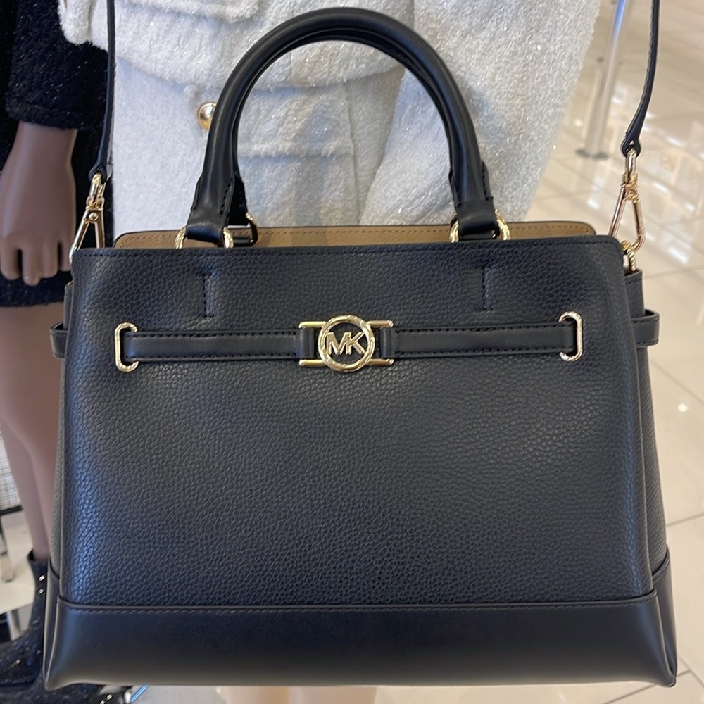 Michael Kors Mercer Large Top-Zip Belted Satchel Crossbody Center Zip
Black 
NWT - Picture 15 of 16
